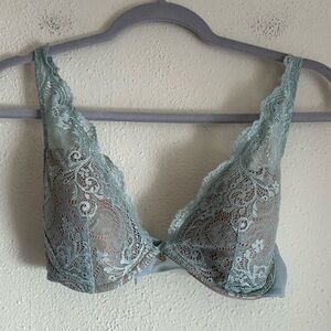 Thirdlove Light Blue Lace 24/7 All Day Plunge Contour Bra 32 D